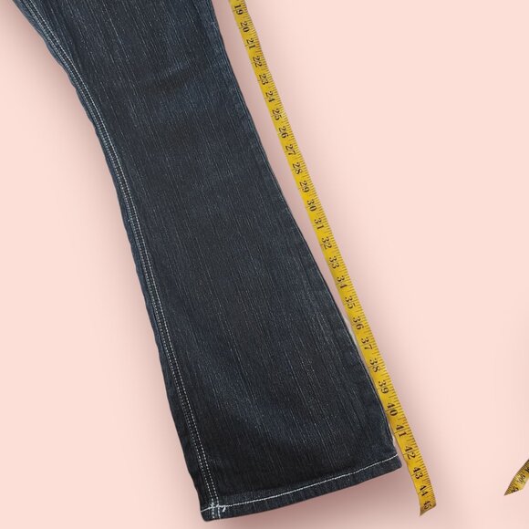 Vintage Y2k mcbling House of Dereon Dark wash boocut jeans size 9/10 hiphop - Picture 6 of 11